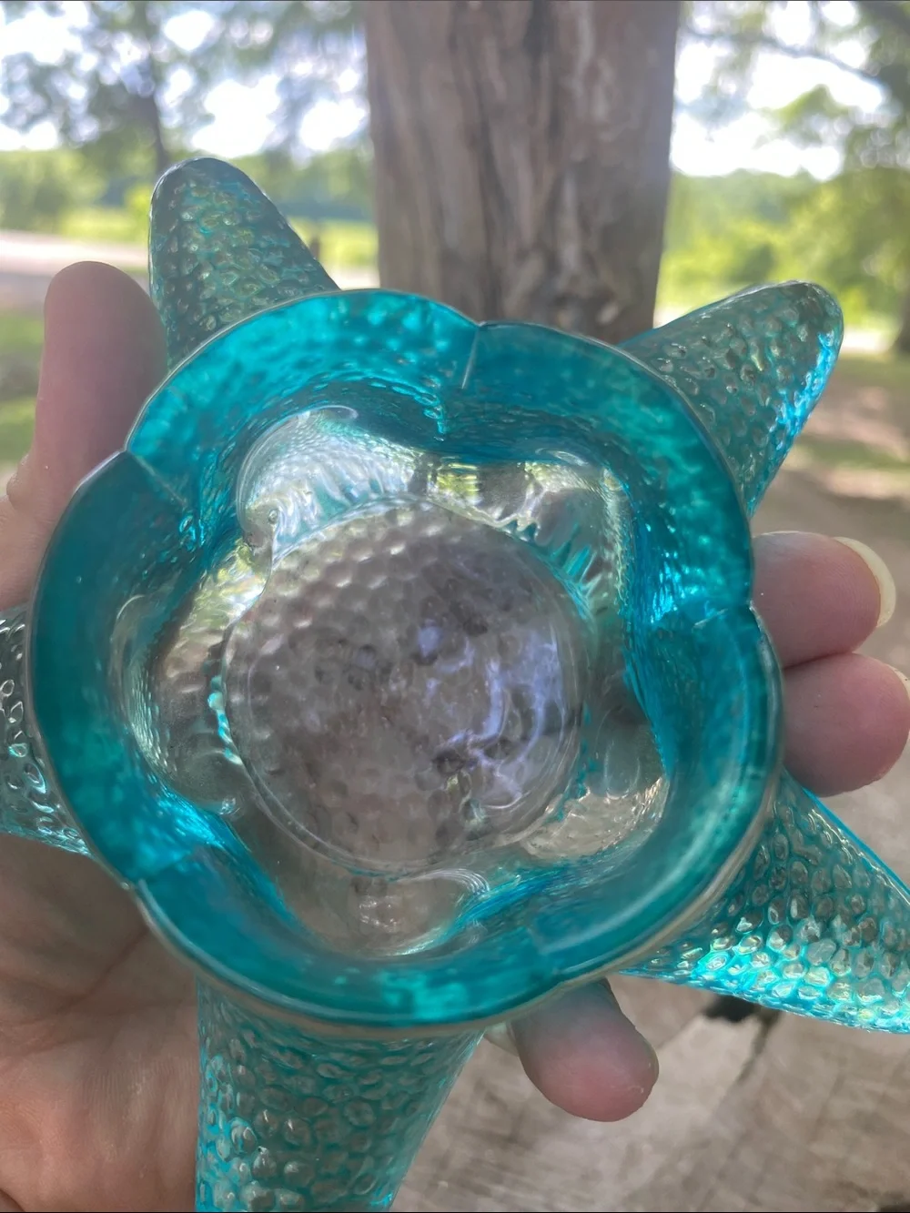 Turquoise Starfish Glass Votive Holder - Picture 4 of 5